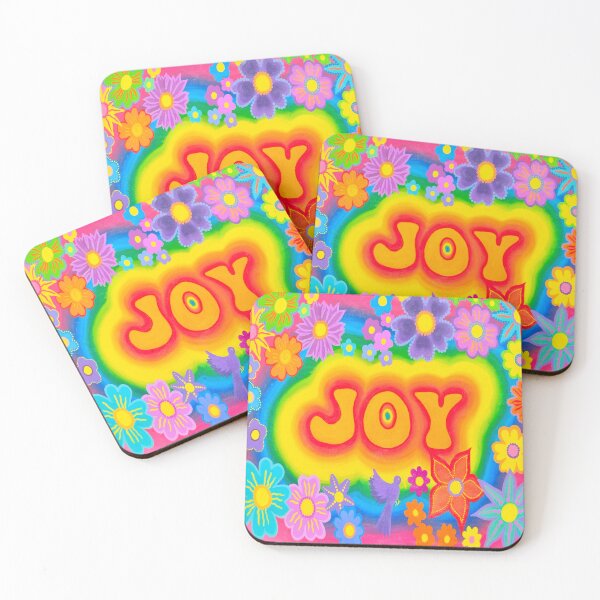 Item preview, Joy Rainbow Floral Art | Retro Hippie Psychedelic Design designed and sold by Vividality.