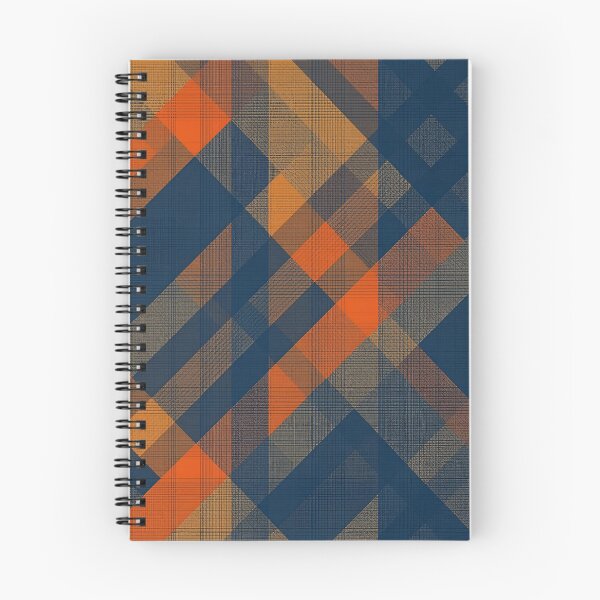 Item preview, Dark Gray and Dark Azure Plaid Pattern Background with Gray-Brown and Orange Accents designed and sold by Cultradesign.