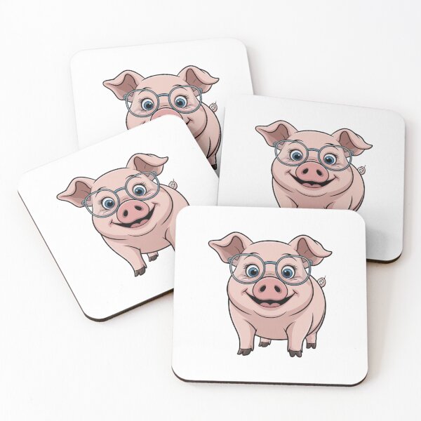 Item preview, Modern Trendy Cute Pink Pig With Glasses  designed and sold by SOUFIANE1991.