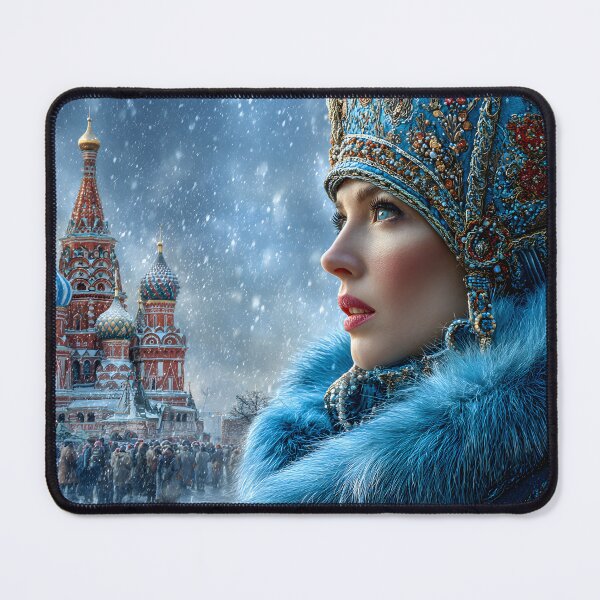 Item preview, Elegant Woman in Traditional Russian Attire Outdoors designed and sold by Artessie.