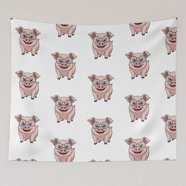 Item preview, Modern Trendy Cute Pink Pig With Glasses  designed and sold by SOUFIANE1991.
