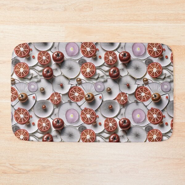 Item preview, Tomato Onion Mushroom Collage designed and sold by bloomingvine.