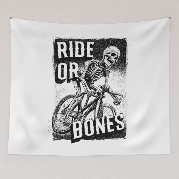 Item preview, RIDE OR BONES – Skeleton on Fixed Gear Bike | Urban Punk Cycling Art designed and sold by Absyntart.