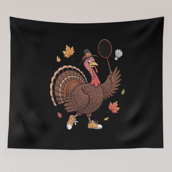 Item preview, turkey playing tennis player thanksgiving pumpkin designed and sold by VladoZork.