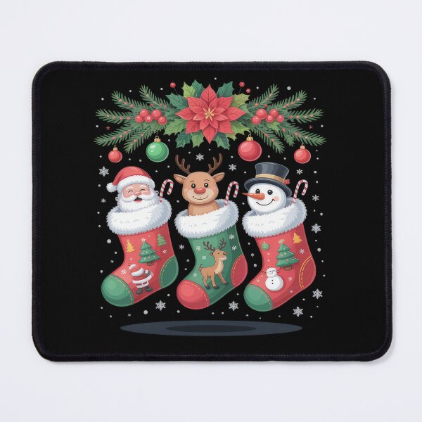 Item preview, three Santa Elf Reindeer Chickens in Xmas designed and sold by sandrahofer-art.