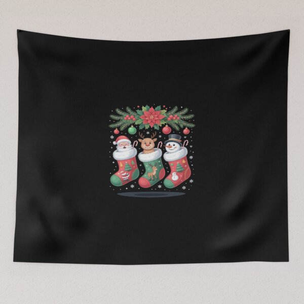 Item preview, three Santa Elf Reindeer Chickens in Xmas designed and sold by sandrahofer-art.