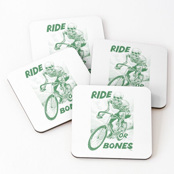 Item preview, RIDE OR BONES – Skeleton on Fixed Gear Bike | Urban Punk Cycling Art designed and sold by Absyntart.