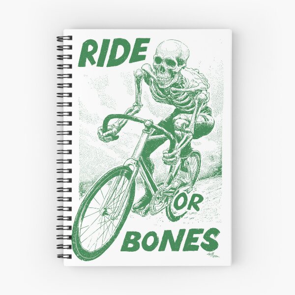 Item preview, RIDE OR BONES – Skeleton on Fixed Gear Bike | Urban Punk Cycling Art designed and sold by Absyntart.