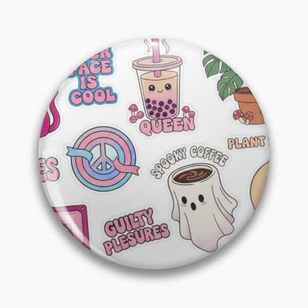 Item preview, Cute Aesthetic Sticker Pack: Spooky Coffee Ghost, Boba Queen, Plant Parent & Book Lover Vibe Sticker Bundle designed and sold by TheRosyCanvas.