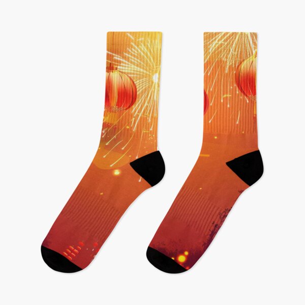 Item preview, Traditional Chinese lanterns against fireworks in night sky, background, AI generated designed and sold by dvoevnore.
