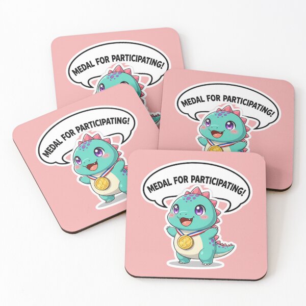 Item preview, Cute Cartoon Dinosaur Medal for Participating Funny Encouragement Gift designed and sold by bvdesignart.