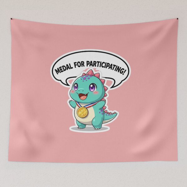 Item preview, Cute Cartoon Dinosaur Medal for Participating Funny Encouragement Gift designed and sold by bvdesignart.
