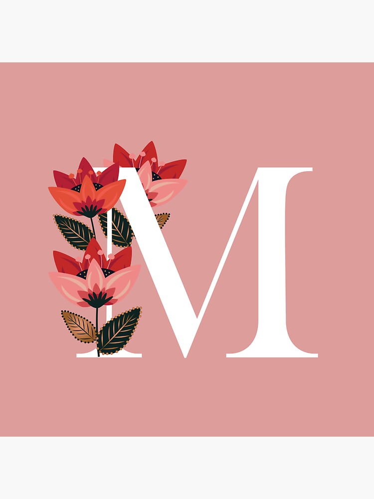 Download Pink Venice Floral Monogram Letter A Wallpaper