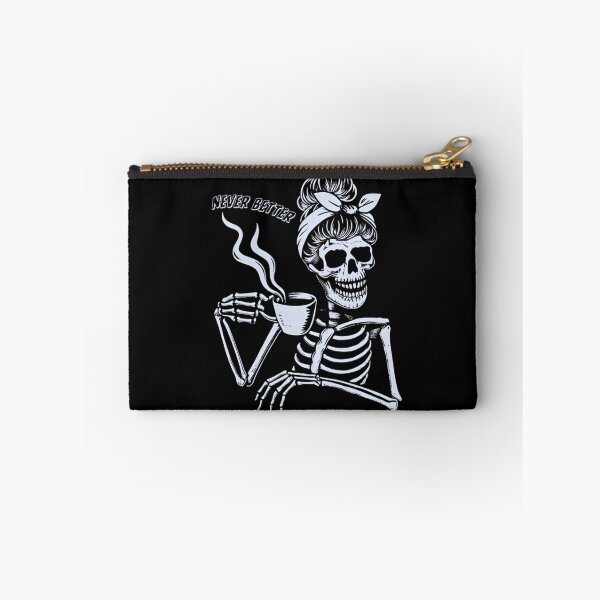Item preview, Never Better Skeleton Coffee Lover Messy Bun Halloween Design designed and sold by StanaLuis.
