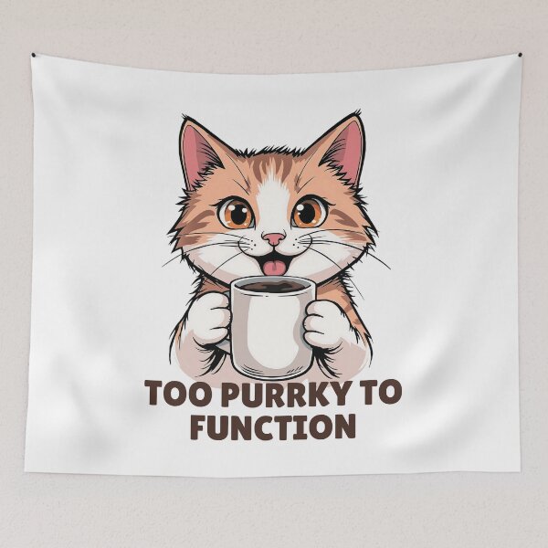 Item preview, Cute Cat with Coffee Mug  designed and sold by berwies.