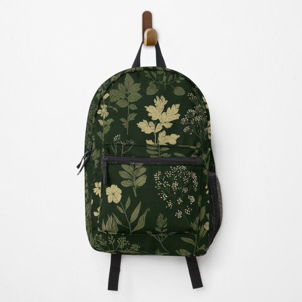 Item preview, Dark Botanical Floral Pattern, Cottagecore Green Nature Design designed and sold by CharmedVille.