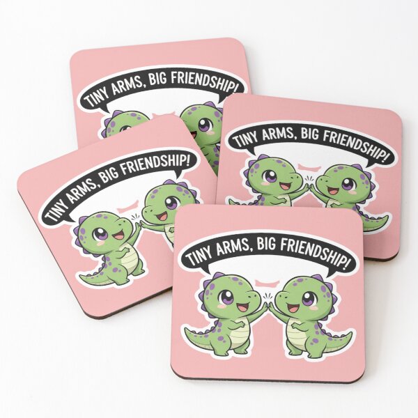Item preview, Tiny Arms Big Friendship Cute Cartoon Dinosaur High Five Design designed and sold by bvdesignart.