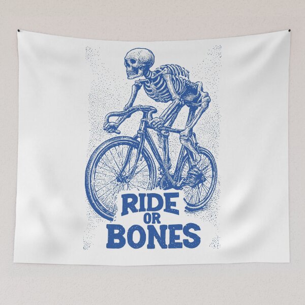 Item preview, RIDE OR BONES – Skeleton on Fixed Gear Bike | Urban Punk Cycling Art designed and sold by Absyntart.