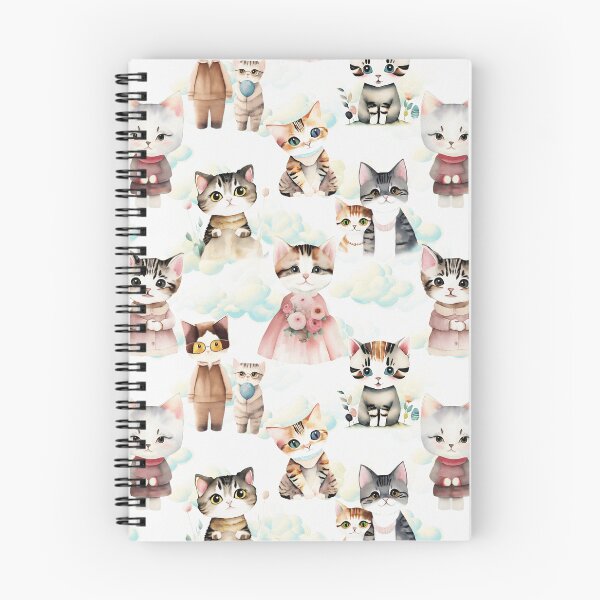 Item preview, Watercolor Cats and Clouds Pattern | Cat Art designed and sold by UnhingedBird.