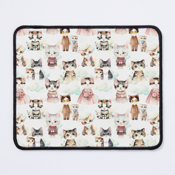 Item preview, Watercolor Cats and Clouds Pattern | Cat Art designed and sold by UnhingedBird.