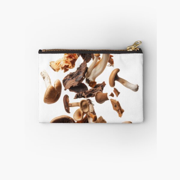 Item preview, Various mushrooms floating in mid-air on white background, AI Generated designed and sold by dvoevnore.