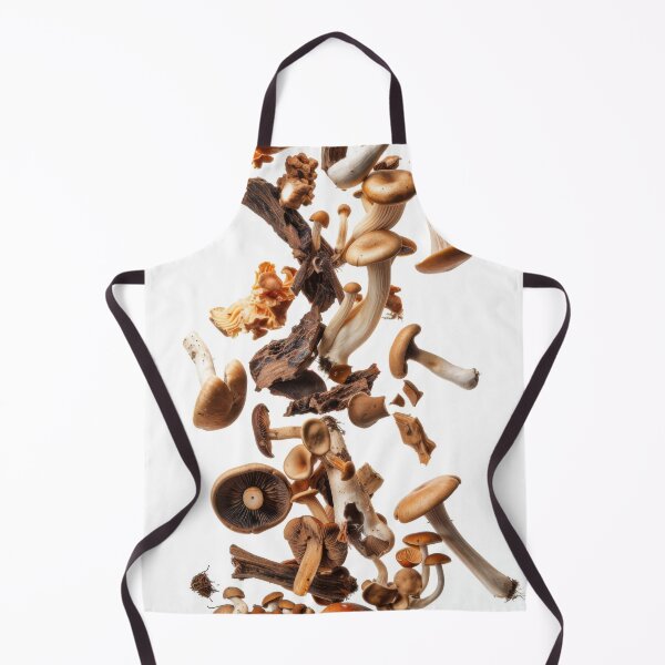 Item preview, Various mushrooms floating in mid-air on white background, AI Generated designed and sold by dvoevnore.
