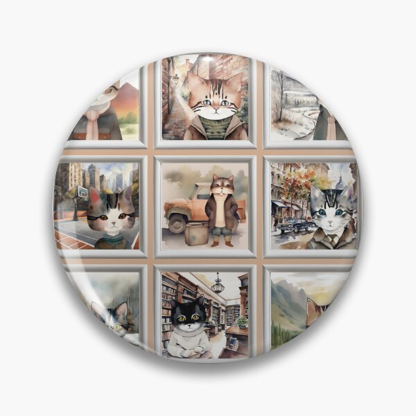 Item preview, Vintage Cat Art: Anthropomorphic Cat Portrait Pattern | Cat Art | Watercolor Painting | Anthropomorphic Animal Portrait designed and sold by UnhingedBird.