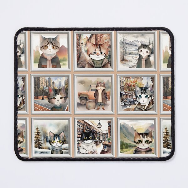 Item preview, Vintage Cat Art: Anthropomorphic Cat Portrait Pattern | Cat Art | Watercolor Painting | Anthropomorphic Animal Portrait designed and sold by UnhingedBird.