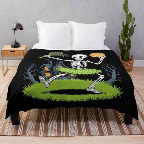 Item preview, Spooky Tennis Halloween Skeleton designed and sold by ValerieRodrigue.