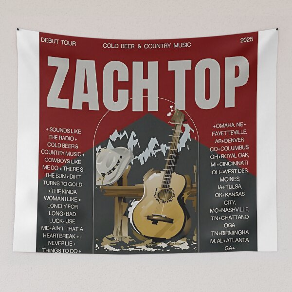 Item preview, Zach Top | Cold Beer & Country Music Tour 2025 t-shirt | Comfy Cozy Tshirt designed and sold by S3YxWiIe4u.