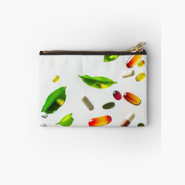 Item preview, Vitamin capsules and pills floating in the air on white background, AI Generated designed and sold by dvoevnore.