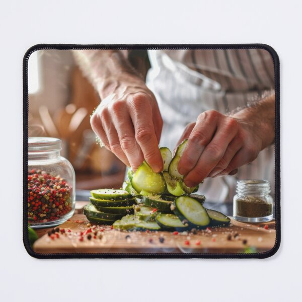 Item preview, Person preparing jars of homemade pickled vegetables in cozy kitchen, AI generated designed and sold by dvoevnore.