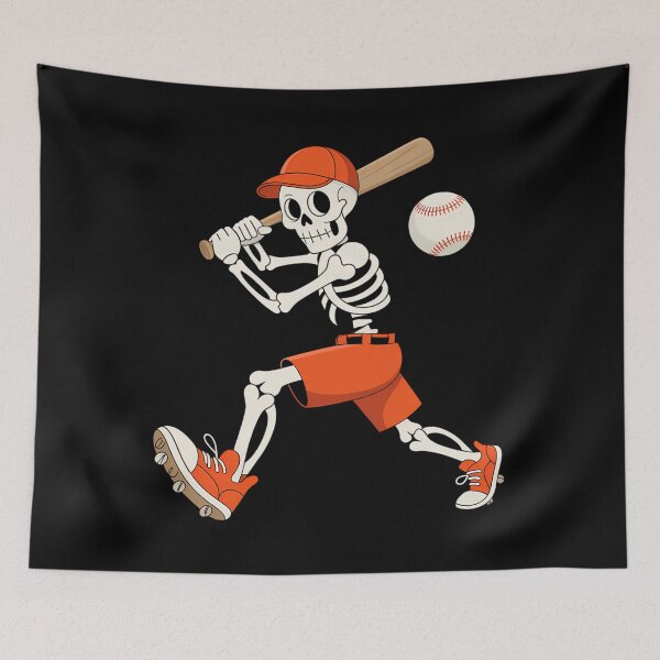 Item preview, Funny Skeleton Batting Baseball Halloween designed and sold by ValerieRodrigue.