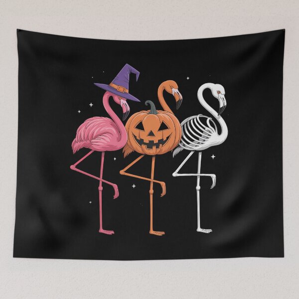 Item preview, Funny Skeleton Pumpkin Flamingo Lovers Halloween designed and sold by ValerieRodrigue.