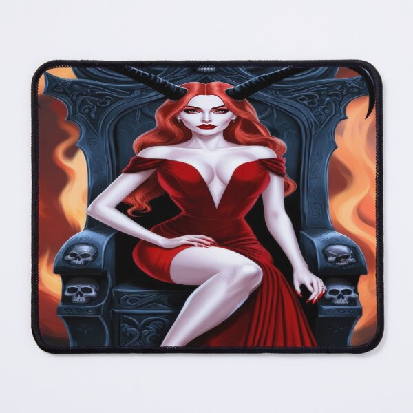 Item preview, halloween beautiful A woman demon with horns sits on a throne,Halloween demon ,Halloween Season, halloween pumpkin designed and sold by Expressions-Sel.