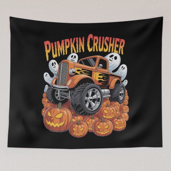 Item preview, Pumpkin Crusher Monster Truck Ghosts Halloween designed and sold by ValerieRodrigue.