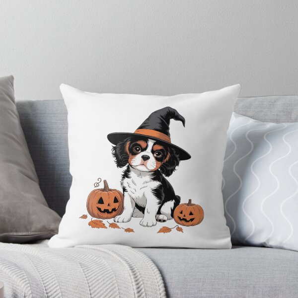 Item preview, Halloween Witch Hat Pumpkin Dog Cavalier King Charles designed and sold by ValerieRodrigue.
