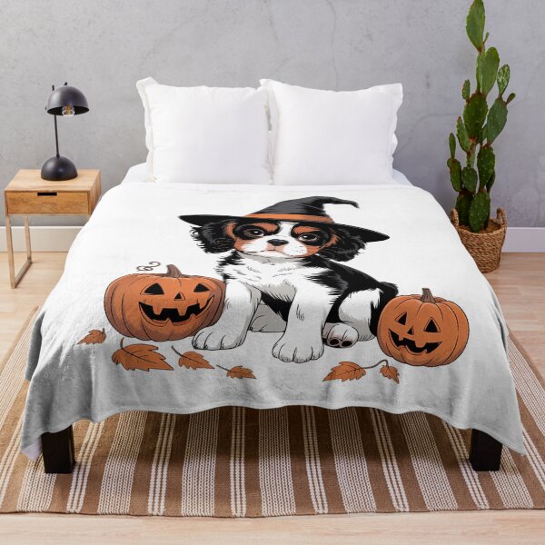 Item preview, Halloween Witch Hat Pumpkin Dog Cavalier King Charles designed and sold by ValerieRodrigue.