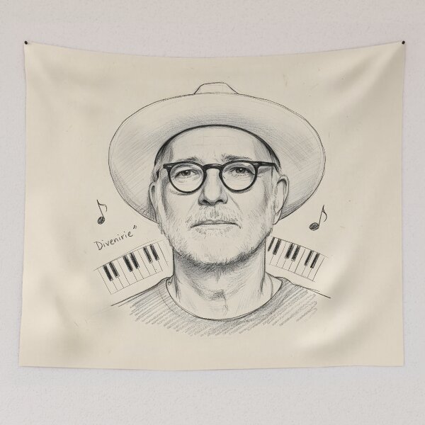 Item preview, Ludovico Einaudi Piano Portrait – Minimalist Sketch Music Art designed and sold by DamianRoy88.