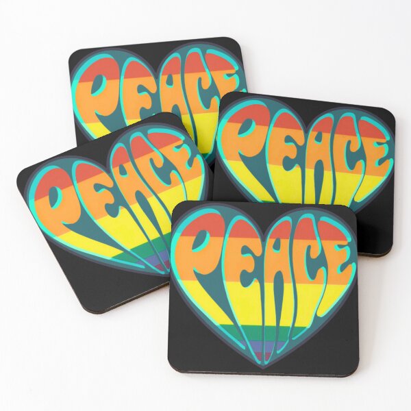 Item preview, Peace - retro rainbow colored heart  designed and sold by Stefrait-7.