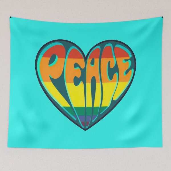 Item preview, Peace - retro rainbow colored heart  designed and sold by Stefrait-7.
