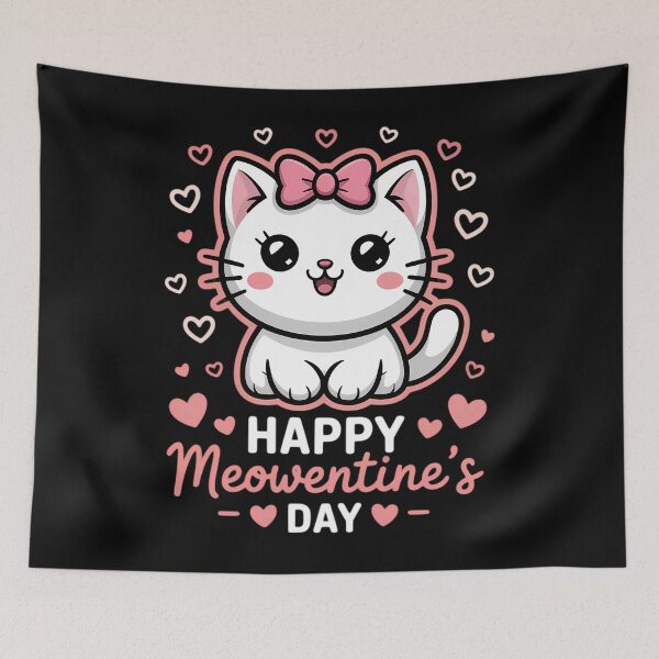 Item preview, Cute Cat Happy Meowentines Day designed and sold by ValerieRodrigue.