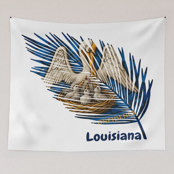 Item preview, Abstract Louisiana Flag – Feather Shape Design designed and sold by ArteJorge48.