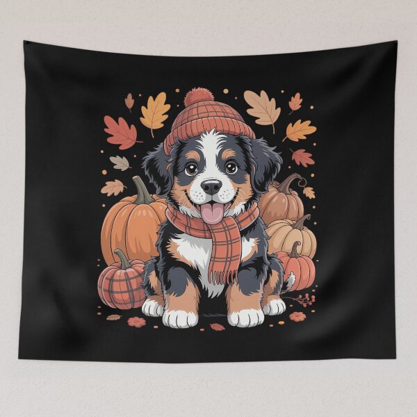 Item preview, Bernedoodle Thanksgiving Leopard Pumpkins Fall Leaves Lover designed and sold by ValerieRodrigue.