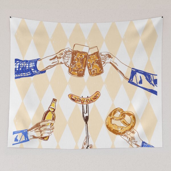 Item preview, Oktoberfest Cheers Vintage Illustration designed and sold by MaiZephyr.