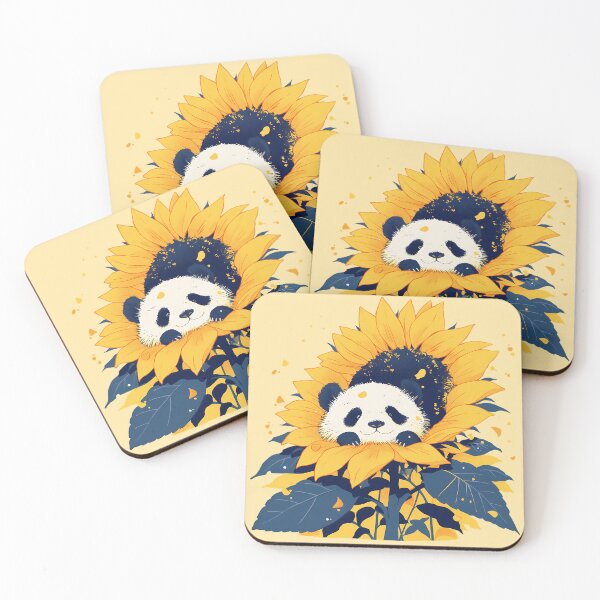 Item preview, Cute Panda in Sunflower designed and sold by WoollenLlama.