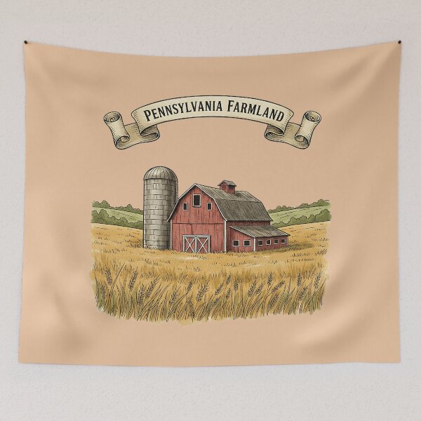 Item preview, Pennsylvania Farmland – Rustic Barn & Golden Wheat designed and sold by PostersMode.