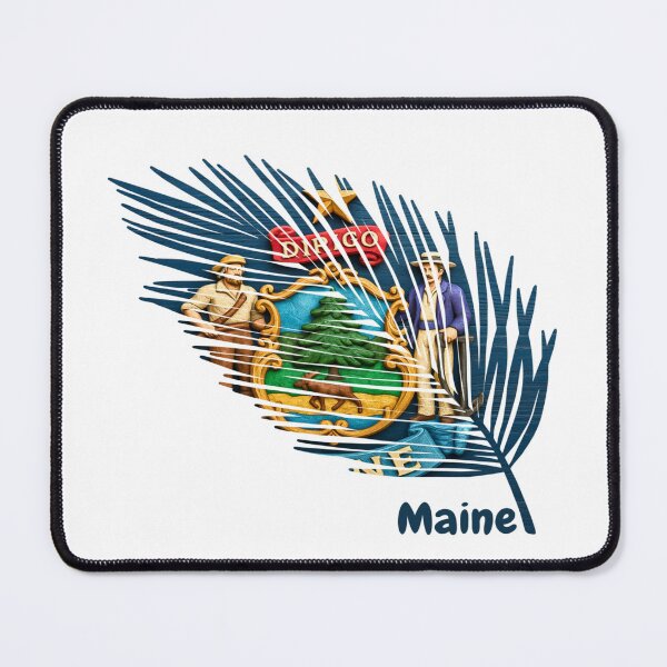 Item preview, Abstract Maine Flag – Feather Shape Design designed and sold by ArteJorge48.