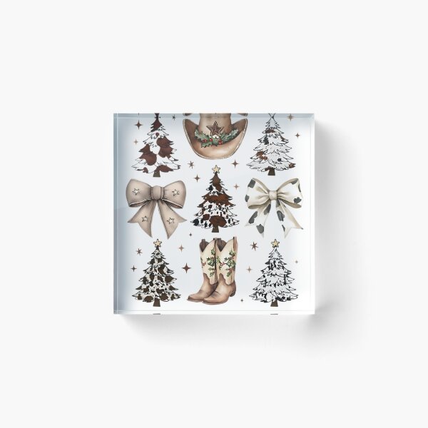 Item preview, Western Christmas | Cow Print Christmas Trees and Cowboy Boots | Rustic Holiday Sublimation Design | Country Christmas Clipart designed and sold by JosephRoldan.