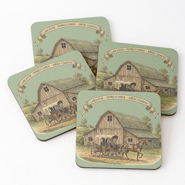 Item preview, Lancaster – Amish Country Horse & Barn Emblem designed and sold by PostersMode.